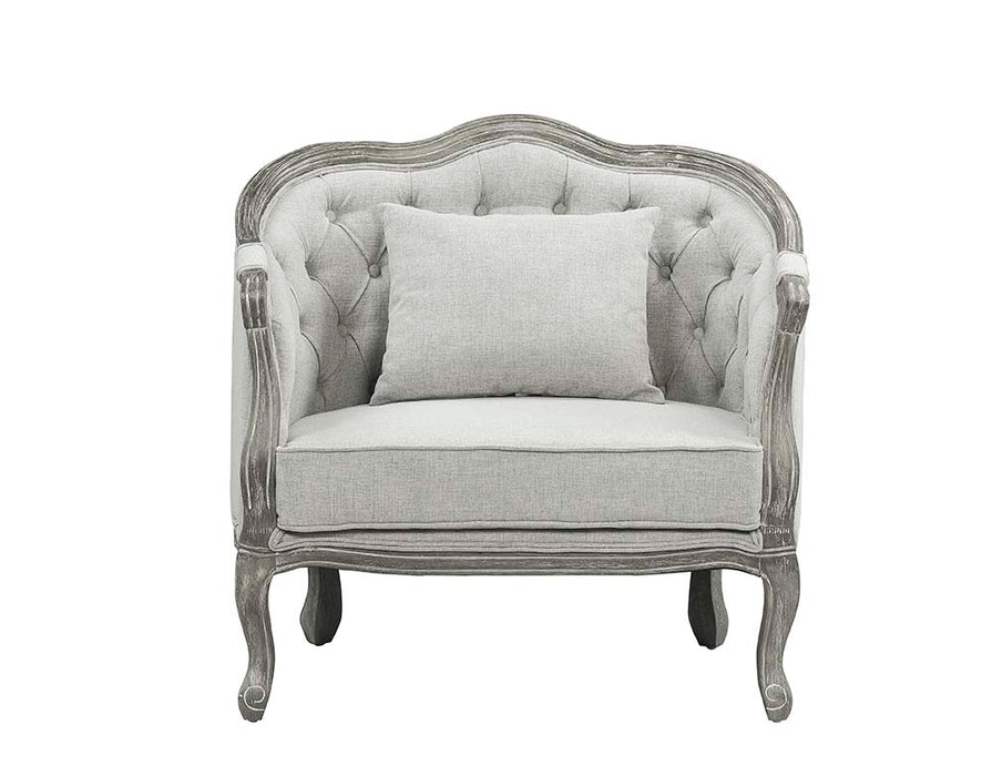 Samael 37"W Linen Chair with Pillow