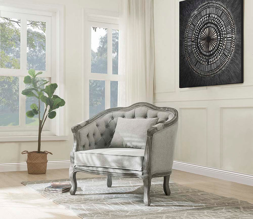 Samael 37"W Linen Chair with Pillow