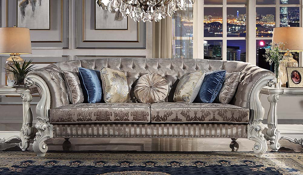 Versailles 99"L Sofa with 7 Pillows