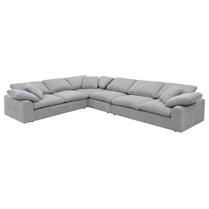 Naveen Linen Sectional Sofa with 6 pillows