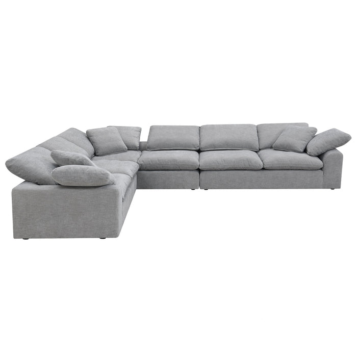 Naveen Linen Sectional Sofa with 6 pillows