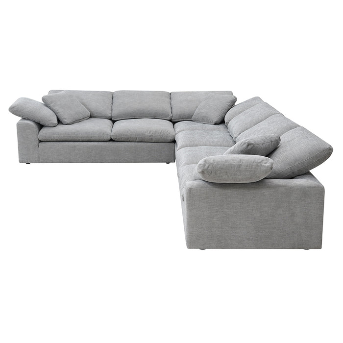 Naveen Linen Sectional Sofa with 6 pillows