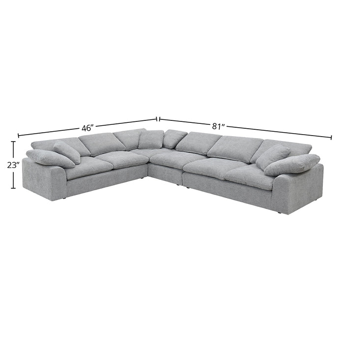 Naveen Linen Sectional Sofa with 6 pillows