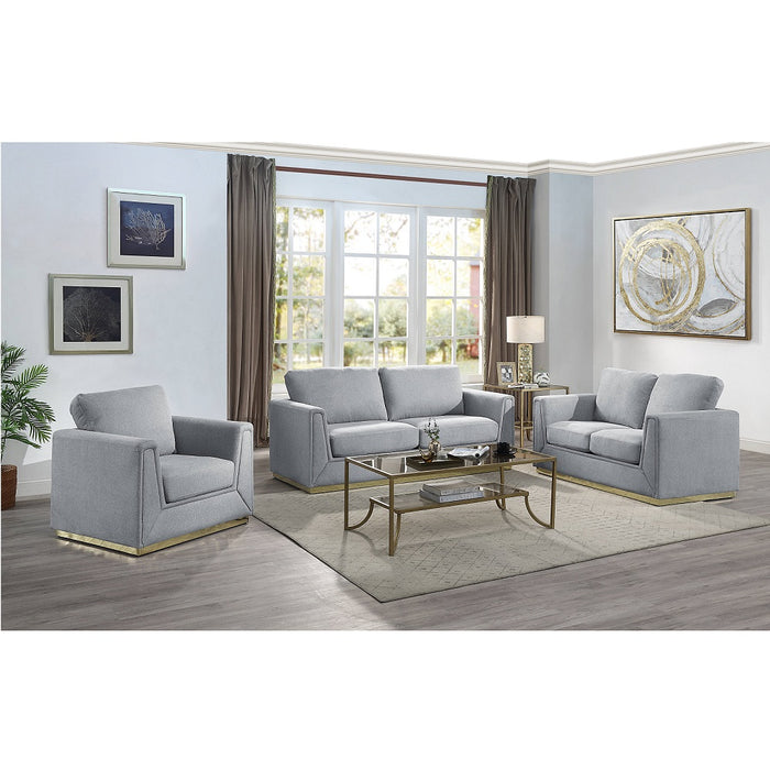 Valin 57"L Linen Track Arm Loveseat