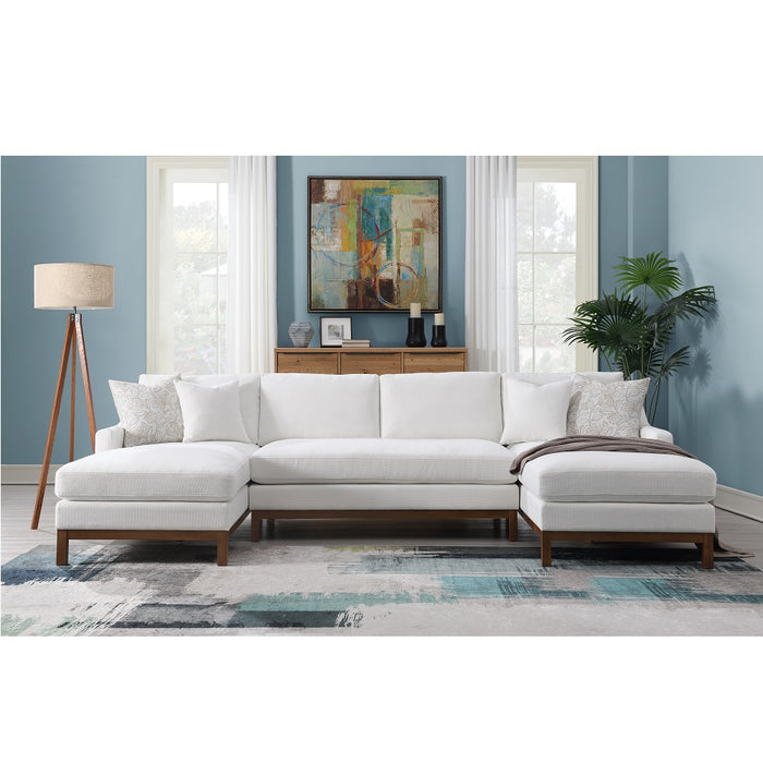 Valiant 127"L Chenille Sectional Sofa with 4 Pillows