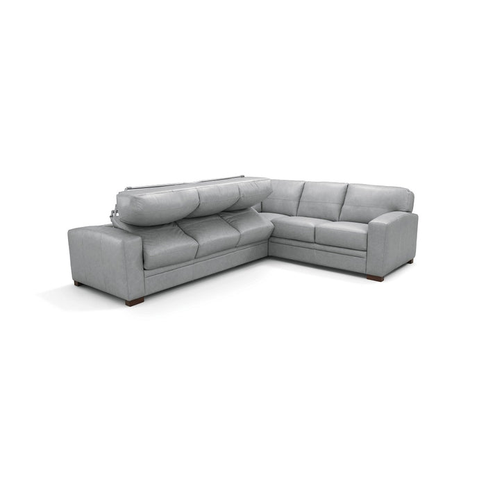 Goma 94"L Top Grain Leather Sectional Sofa with  Sleeper