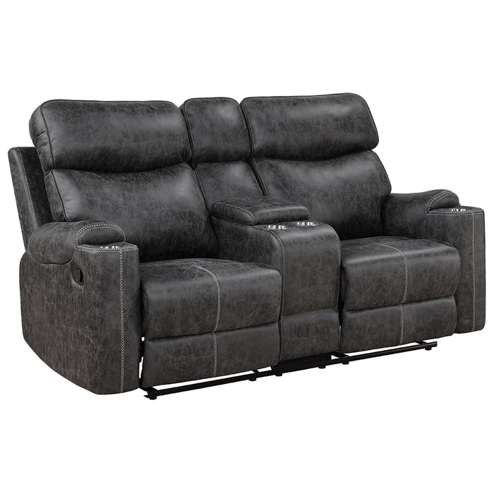 Hirah Upholstered Motion Loveseat with Console & USB Port