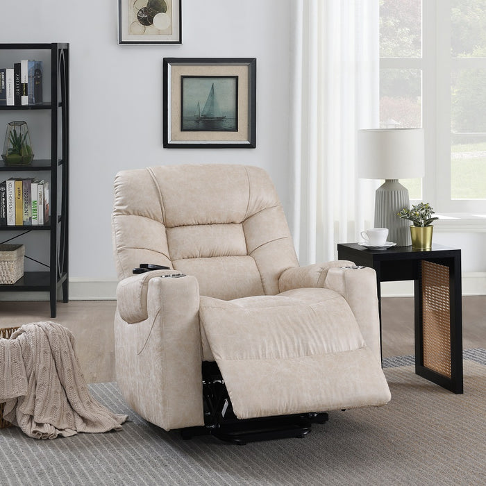 Nairi 36"L Leather Aire Power Recliner with Lift, Heating & Massage