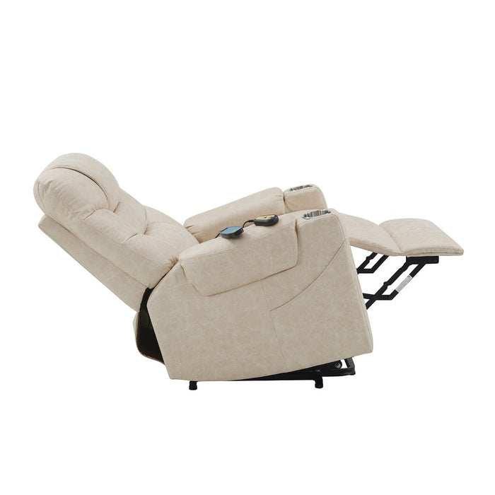 Nairi 36"L Leather Aire Power Recliner with Lift, Heating & Massage