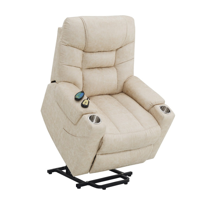 Nairi 36"L Leather Aire Power Recliner with Lift, Heating & Massage