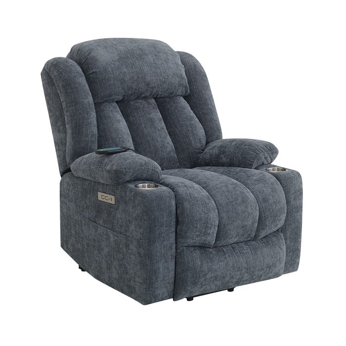 Omarion 37"L Velvet Power Recliner with Lift, Heating & Massage