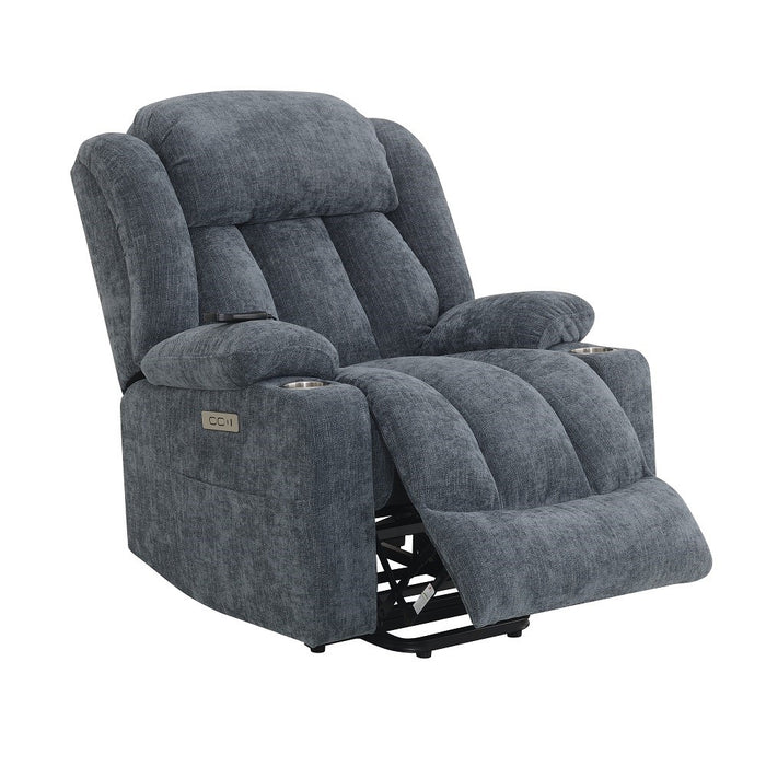 Omarion 37"L Velvet Power Recliner with Lift, Heating & Massage