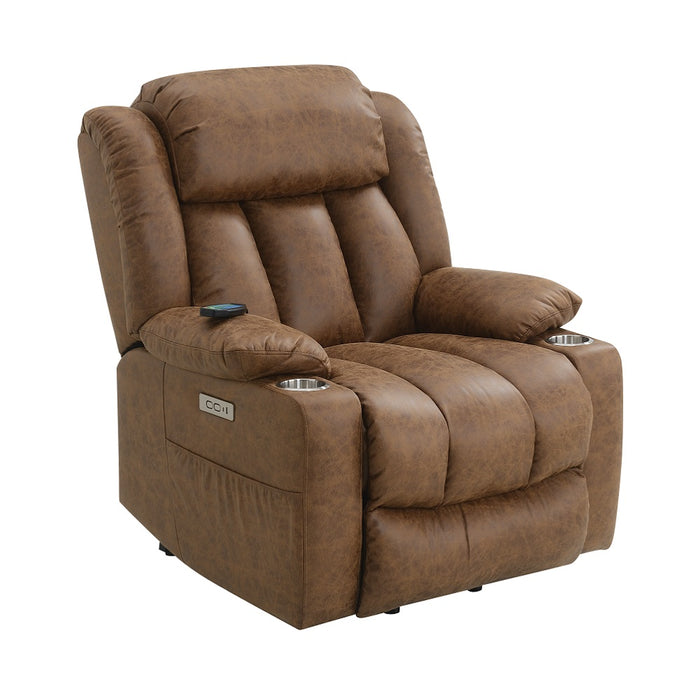 Omarion 37"L Leather Aire Power Recliner with Lift, Heating & Massage