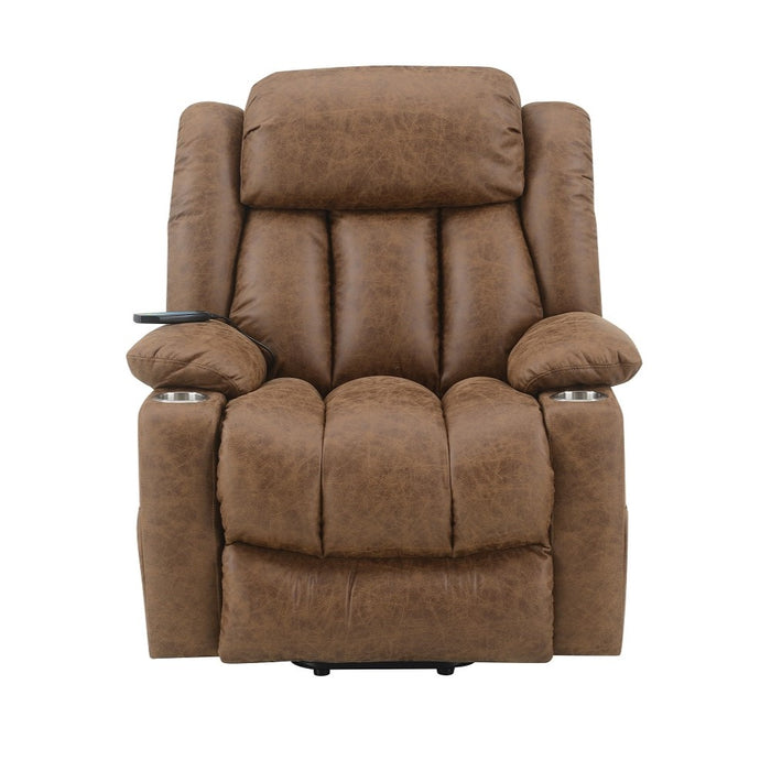 Omarion 37"L Leather Aire Power Recliner with Lift, Heating & Massage