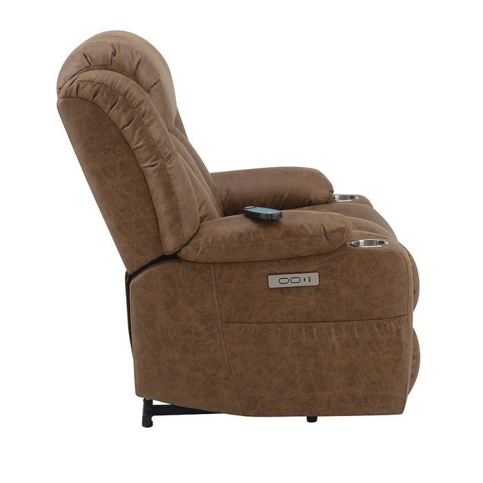 Omarion 37"L Leather Aire Power Recliner with Lift, Heating & Massage