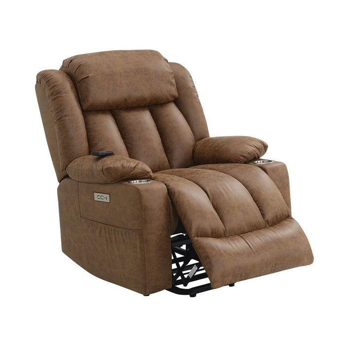 Omarion 37"L Leather Aire Power Recliner with Lift, Heating & Massage