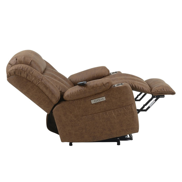 Omarion 37"L Leather Aire Power Recliner with Lift, Heating & Massage