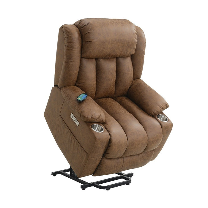 Omarion 37"L Leather Aire Power Recliner with Lift, Heating & Massage