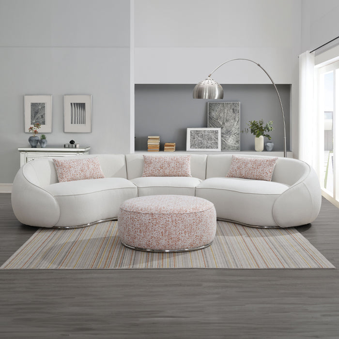 Sahara Boucle Sectional Sofa with 3 Pillows