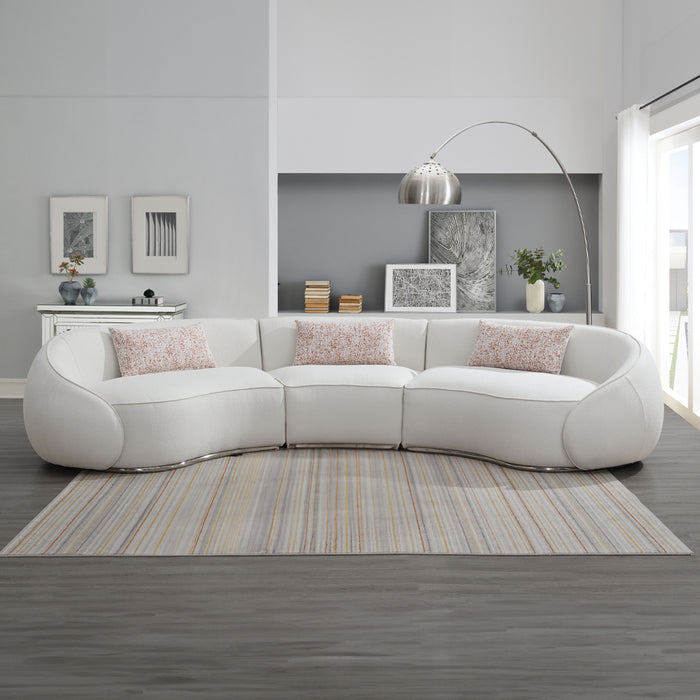 Sahara Boucle Sectional Sofa with 3 Pillows