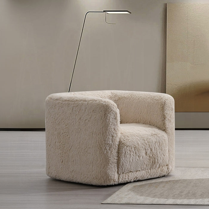 Upendo Faux Fur Upholstered Swivel Chair