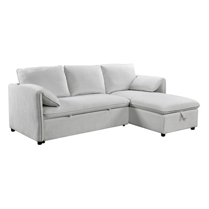 Yaroslav 93"L Chenille Sectional Sofa with Sleeper & Storage