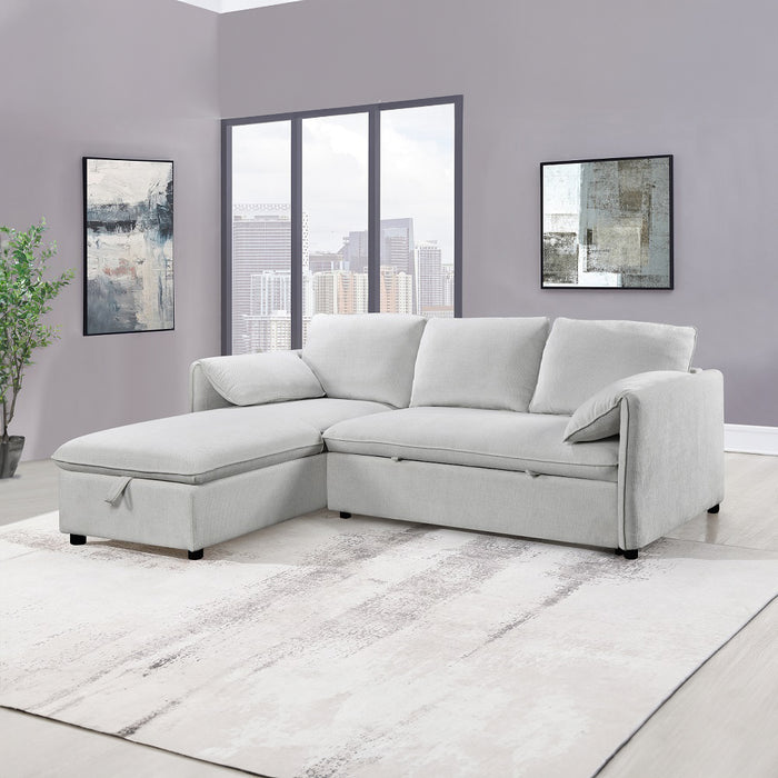 Yaroslav 93"L Chenille Sectional Sofa with Sleeper & Storage