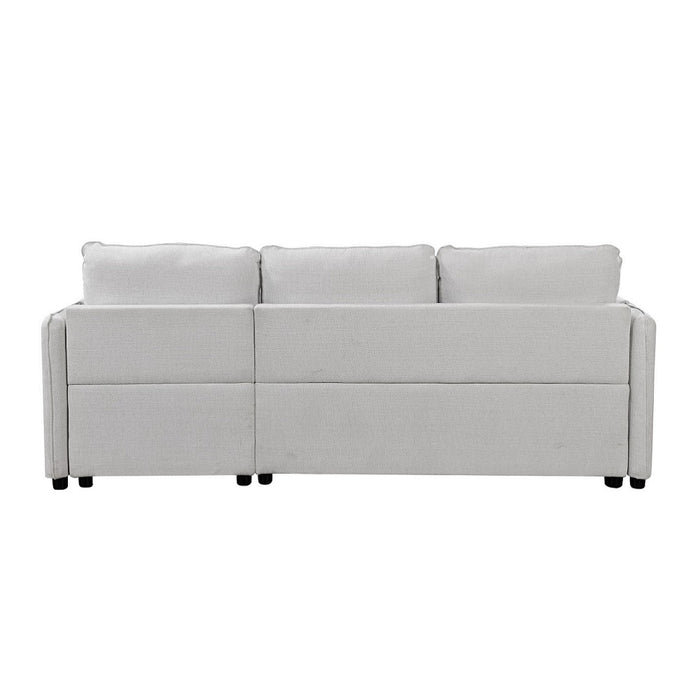 Yaroslav 93"L Chenille Sectional Sofa with Sleeper & Storage