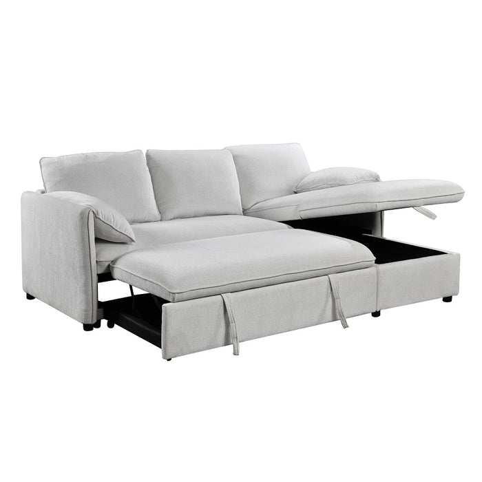 Yaroslav 93"L Chenille Sectional Sofa with Sleeper & Storage