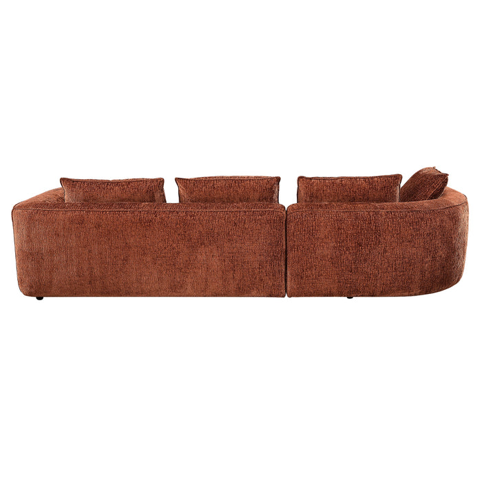 Aceso 136"L Armrest Sectional Sofa with 4 Pillows