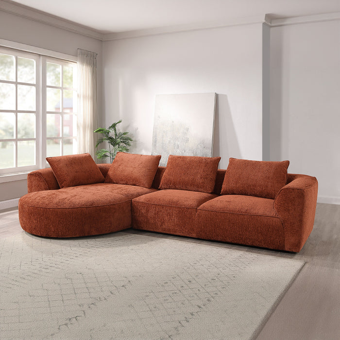 Aceso 136.61"W Sectional Sofa with 4 Pillows