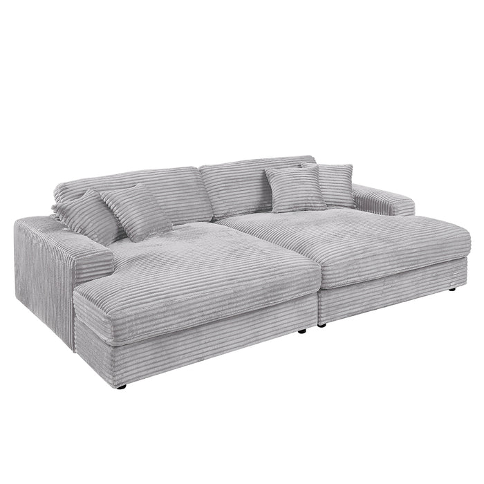 Hilde 112"L Upholstered Sectional Sofa with 4 Pillows