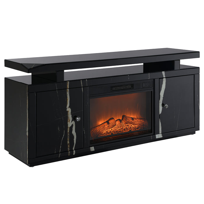 Drisana 59"L Rectangular 2-Door TV Stand with Fireplace