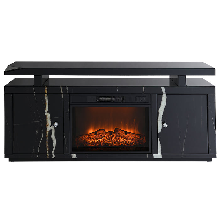 Drisana 59"L Rectangular 2-Door TV Stand with Fireplace