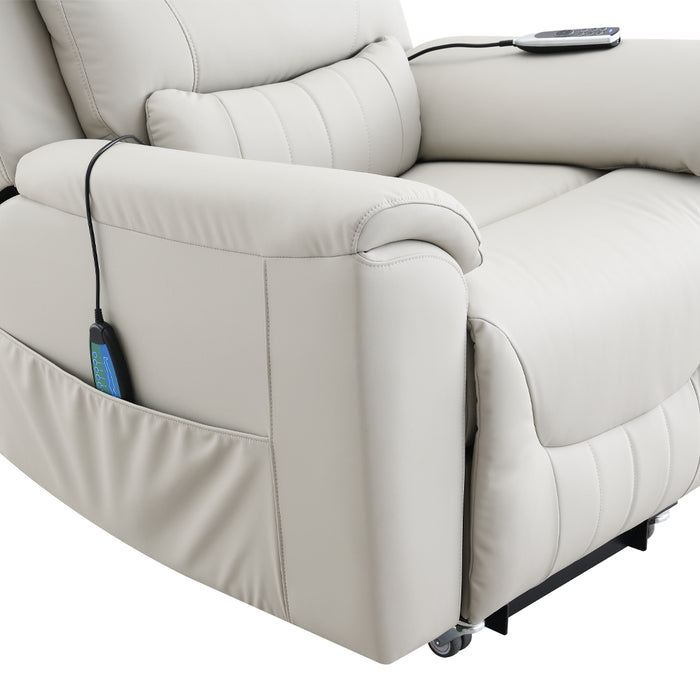 Marsha 40"L Upholstered Power Recliner with Lift & Massage