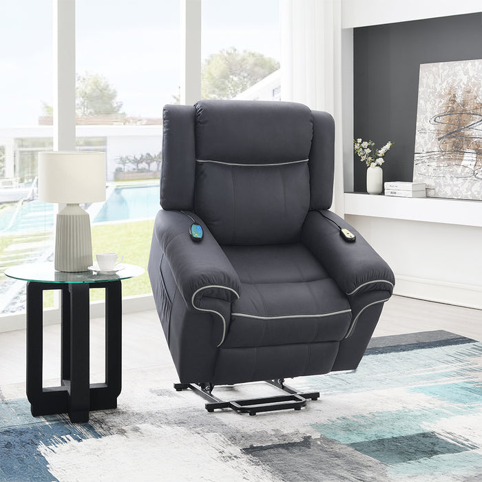 Domana 41"L Upholstered Power Recliner with Lift & Heating & Massage