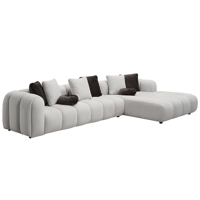 Manilla 145"L Upholstered Sectional Sofa with 8 Pillows