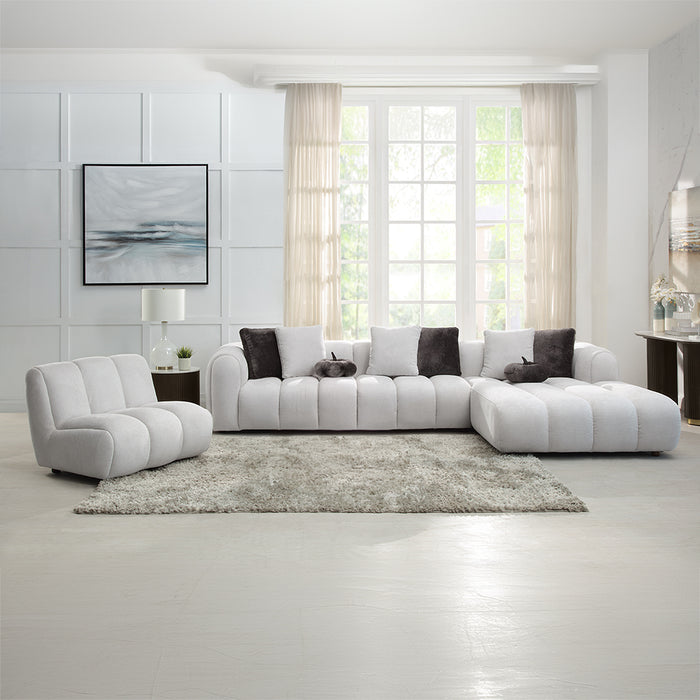 Manilla 145"L Upholstered Sectional Sofa with 8 Pillows