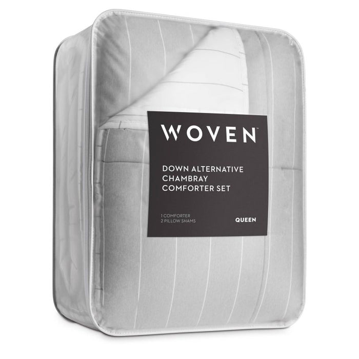 Woven Down Alternative Chambray Twin Comforter Set