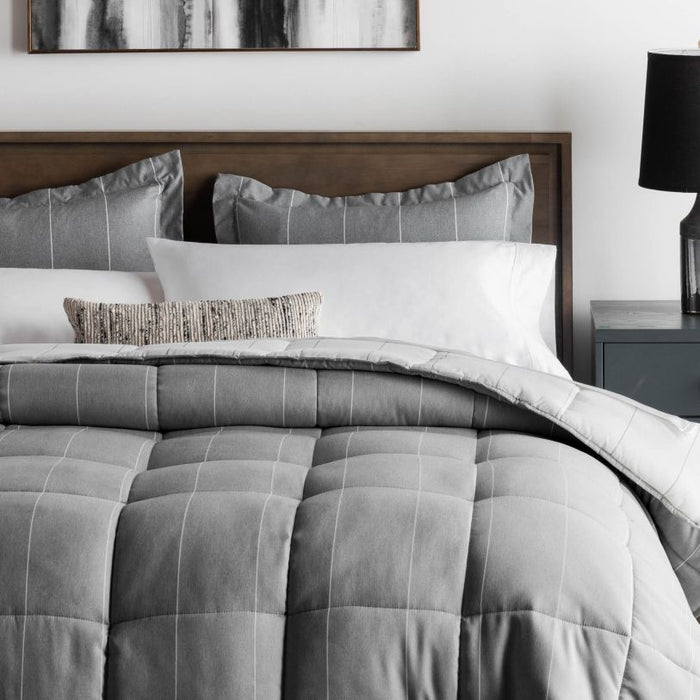 Woven Down Alternative Chambray Twin Comforter Set