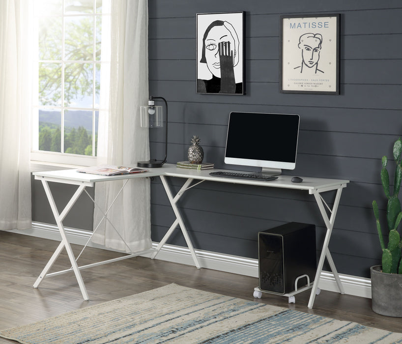 Demas 62"L Computer Desk with X-Shape Metal Frame