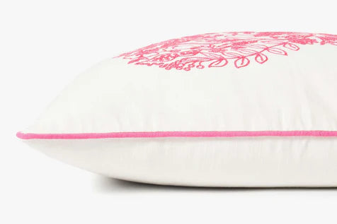 Rifle Paper Co. x Loloi Pillows PRP0011 Ivory / Pink