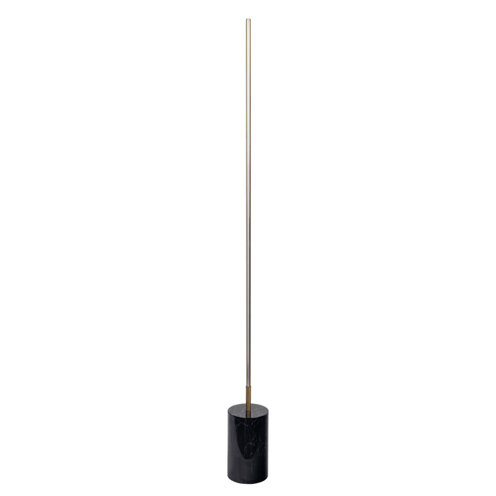 Prism Brassed Gold LED Floor Lamp with On/Off Switch Faux Marble Base - West Lamp