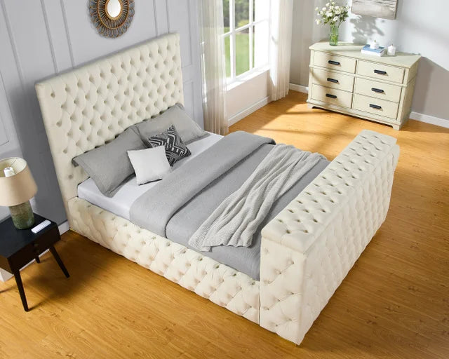 Future King Beige Platform Bed