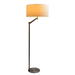 Serene Brushed Nickel Floor Lamp with Rotary Switch Metal Base White Linen Shade - West Lamp