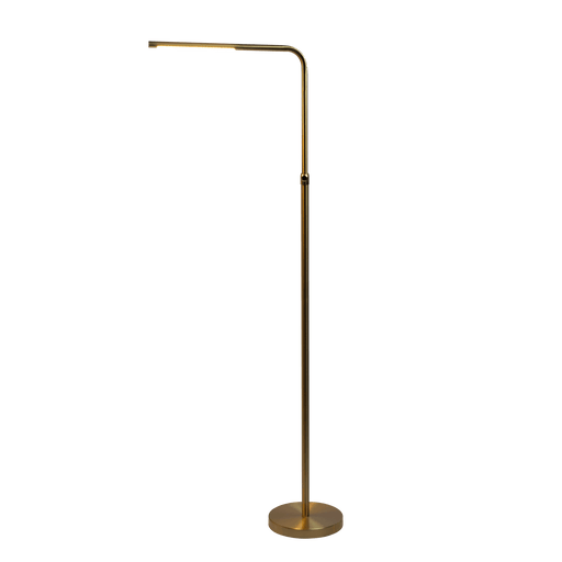 Verve Brassed Gold Floor Lamp with On/Off Switch Adjustable Led Round Base - West Lamp