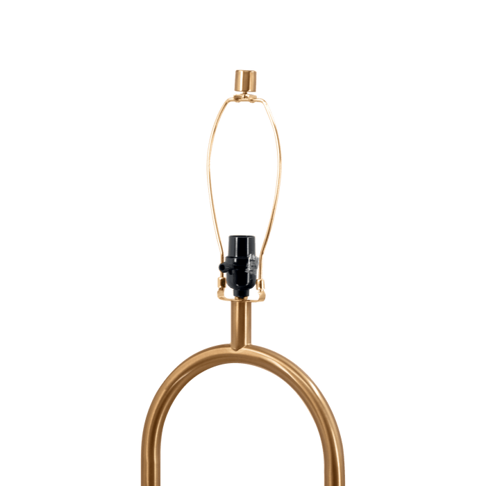 Vivid Brass Ring Base Floor Lamp with Large White Drum Shade - West Lamp